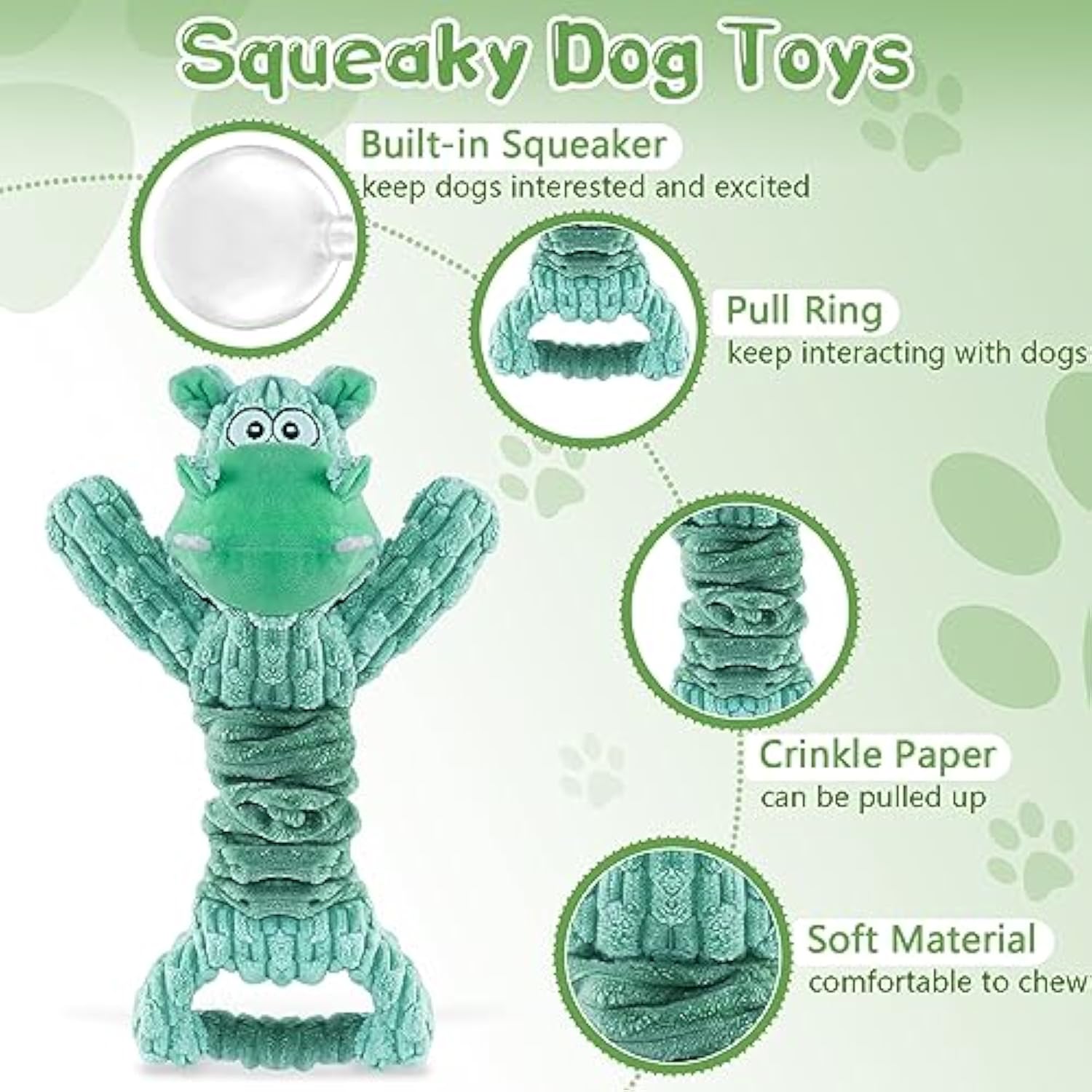 Large Plush Pet Squeaky Tug Of War Indoor Play Toy