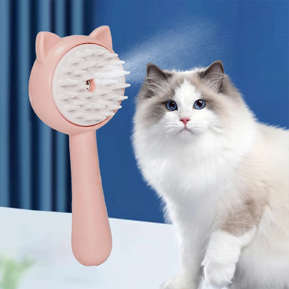 Rechargeable Mist Pet Grooming Self Cleaning Slicker Brush Tool