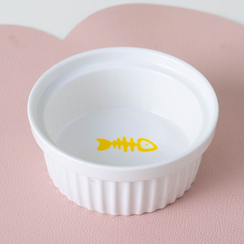 Tall Diagonal Ceramic Double Pet Water And Food Bowl Supplies