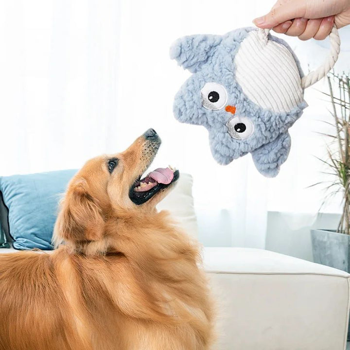 Plush Pet Animal Shape Bite Resistant Squeaky Training Toy