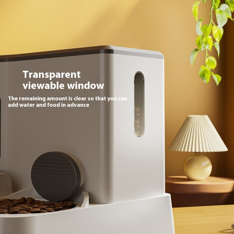 Automatic Pet Feeder And Water Dispenser Double Bowl Integrated System