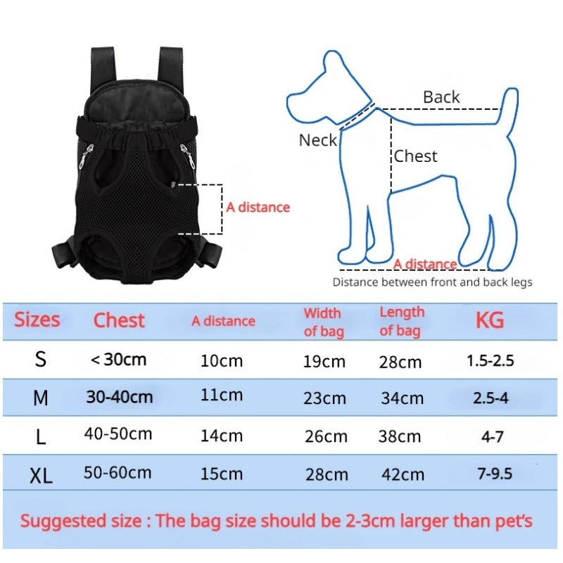 Pet Breathable Adjustable Front Carrier Backpack Portable Travel Bag