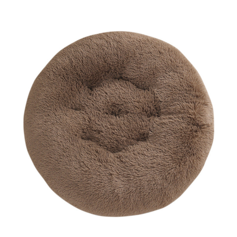 Round Plush Pet Bed Mat Warm Comfortable Sleep Cushion