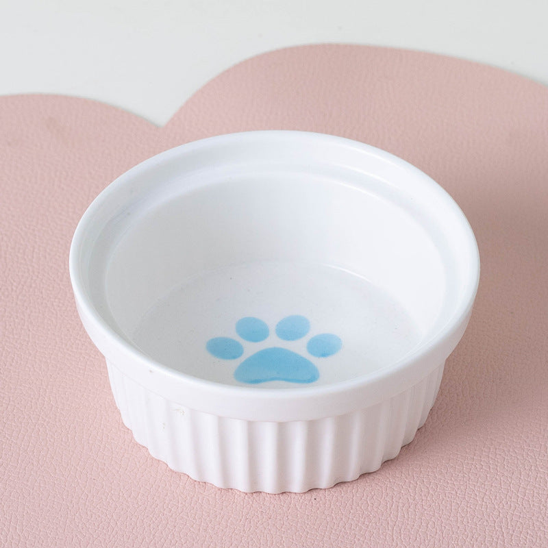 Tall Diagonal Ceramic Double Pet Water And Food Bowl Supplies