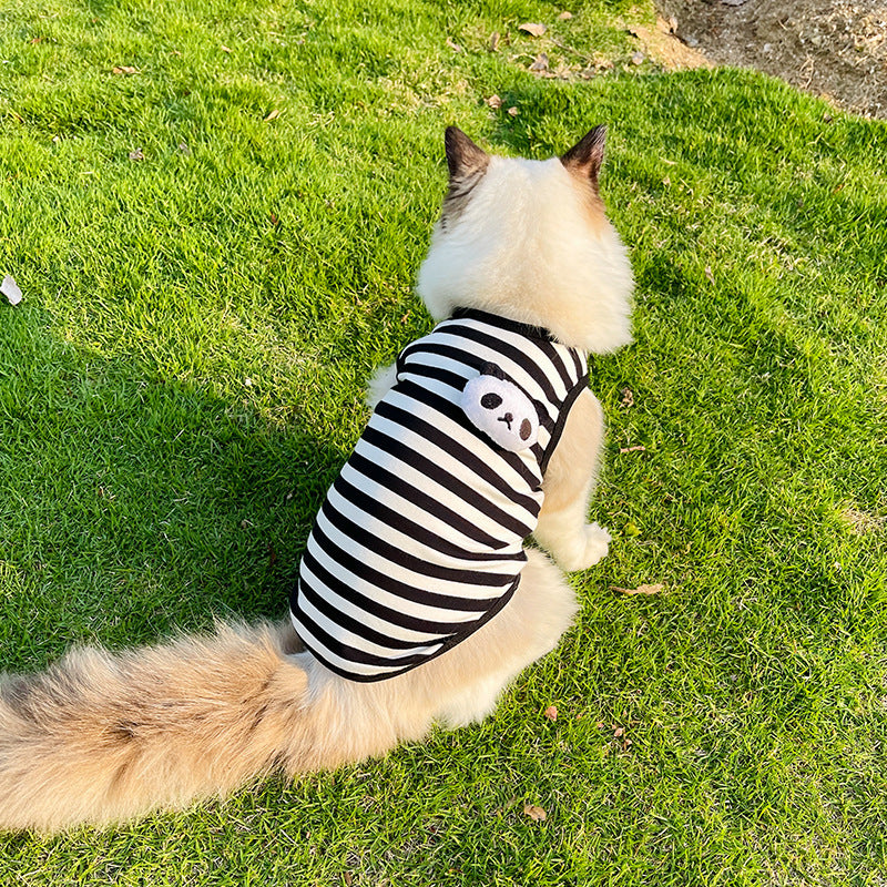 Pet Striped Vest Style Clothing Suit