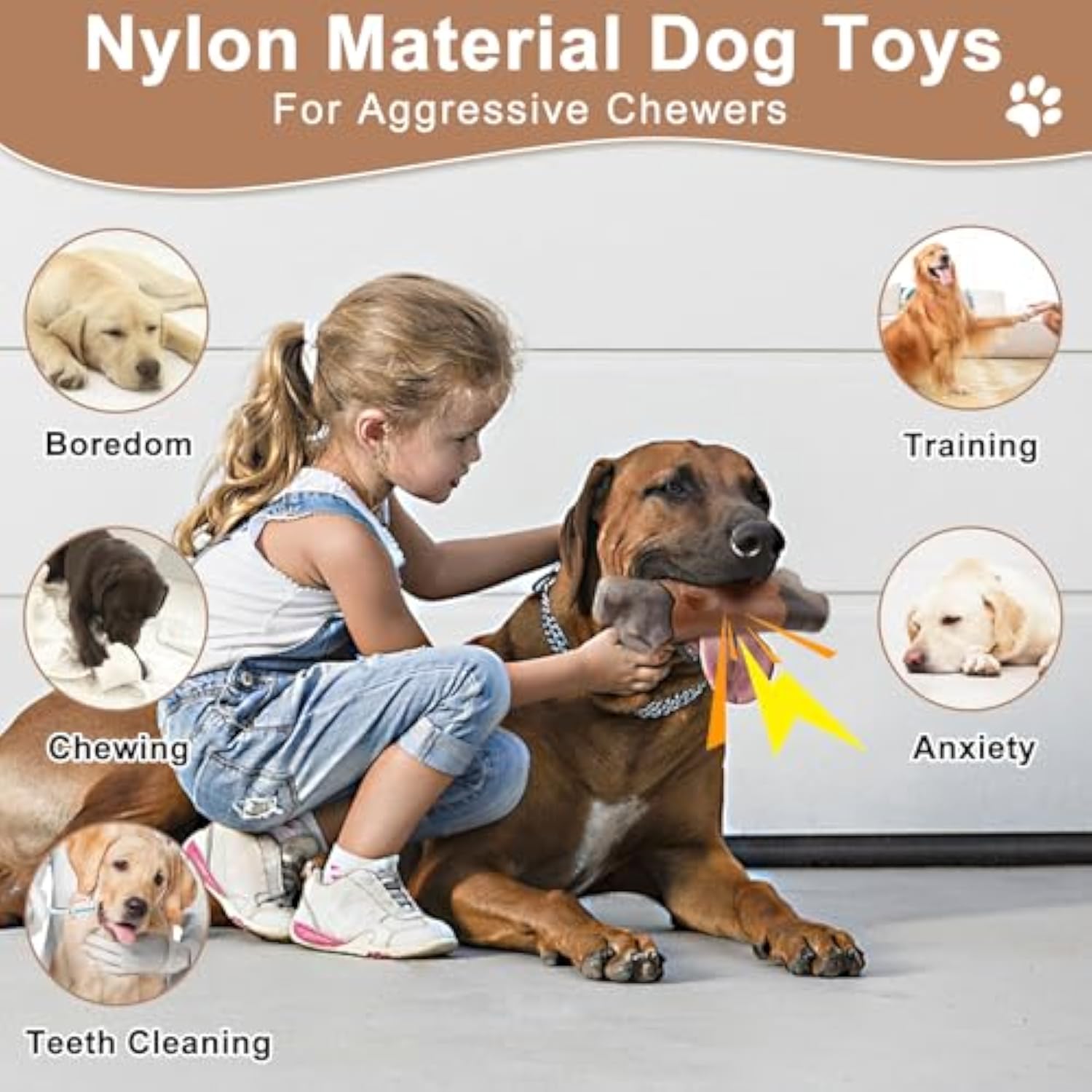 Tough Pet Chew Toy Indestructible Durable Bacon Flavor Interactive Toy