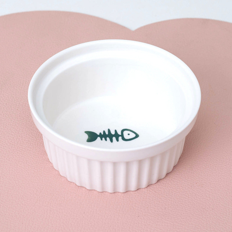 Tall Diagonal Ceramic Double Pet Water And Food Bowl Supplies