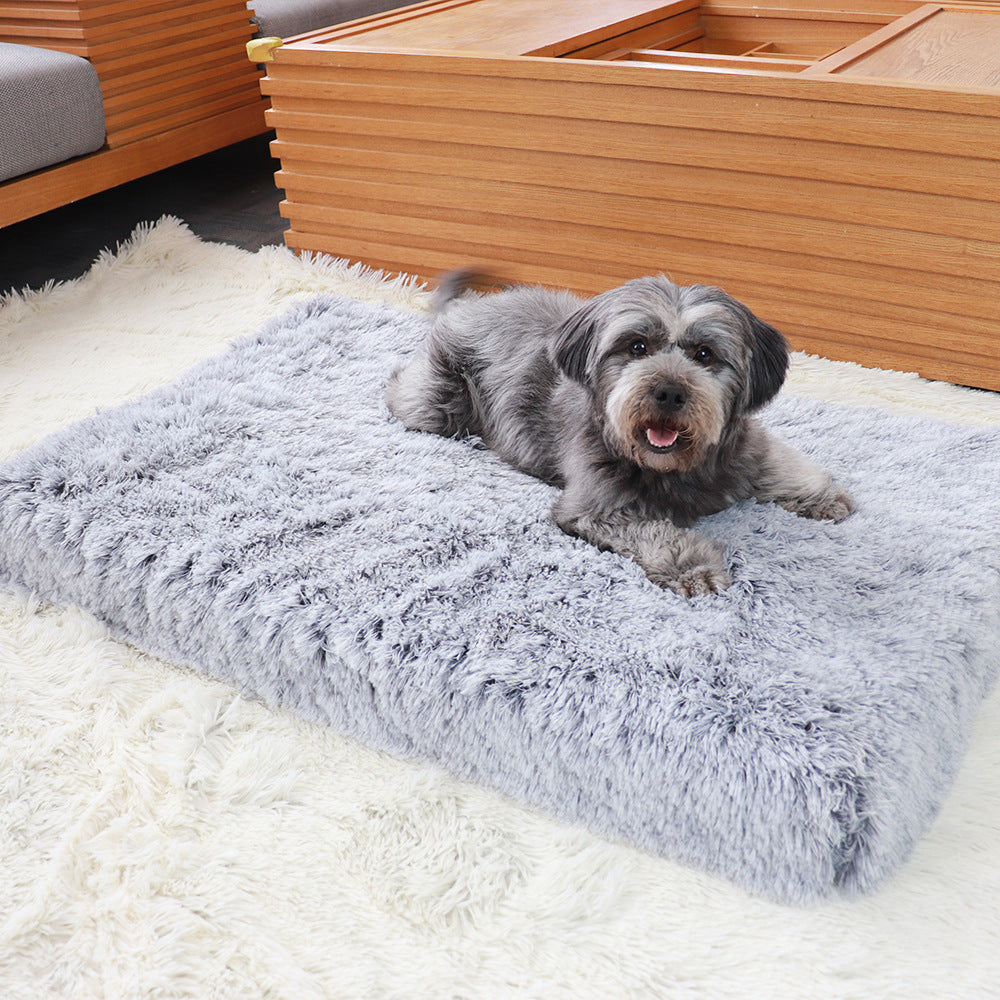Plush Square Pet Bed With Memory Foam Deep Sleep Comfort