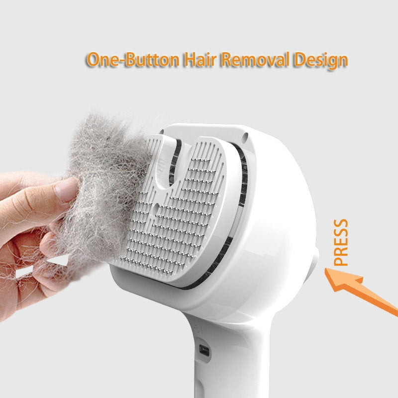 Self Cleaning Pet Grooming Comb Hair Removal Brush With Mist Feature
