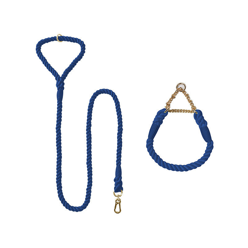 Woven Cotton Pet Collar And Leash Set Walking Tool