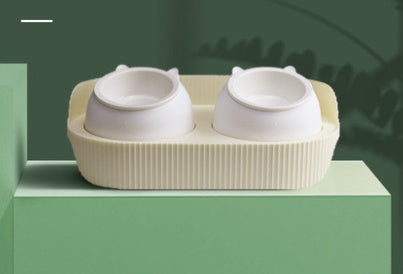 Ceramic Pet Food Bowl With Cervical Spine Support Bow