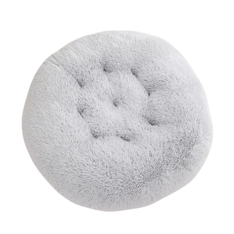 Round Plush Pet Bed Mat Warm Comfortable Sleep Cushion