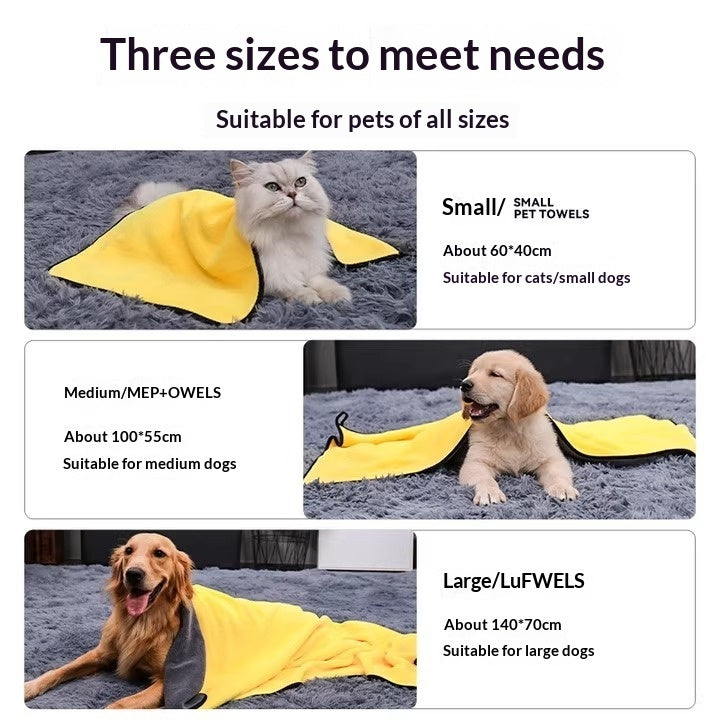 Super Absorbent Pet Bath Towel Quick Drying Grooming Cloth For Pets