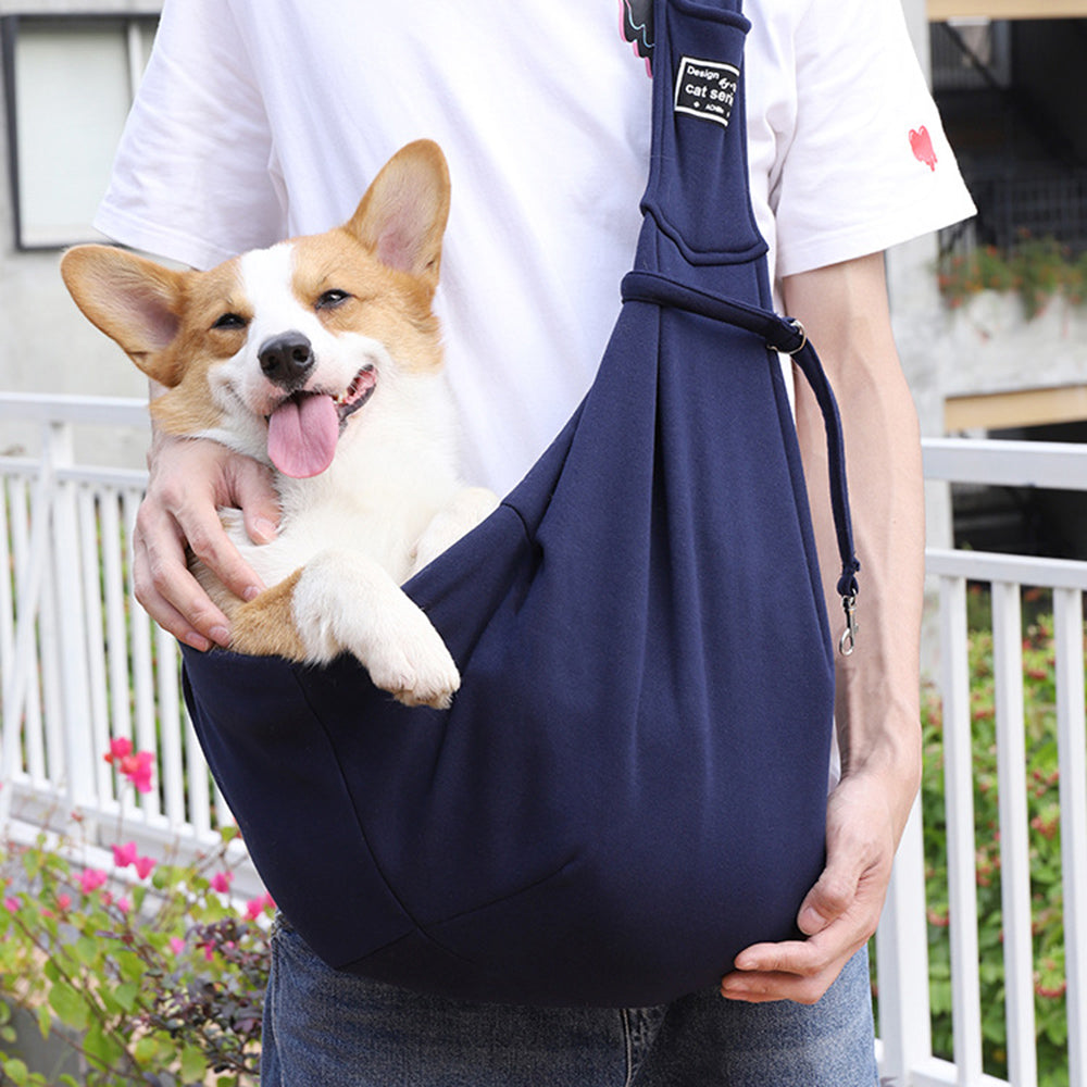 Pet Carrier Bag Outdoor Travel Shoulder Crossbody Cotton Sling Tote