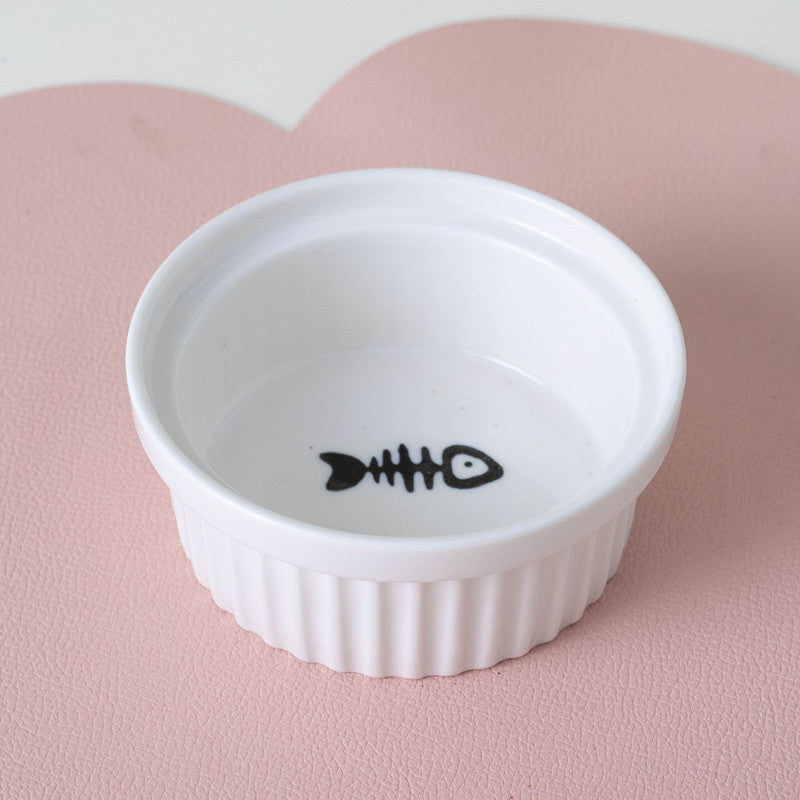 Tall Diagonal Ceramic Double Pet Water And Food Bowl Supplies