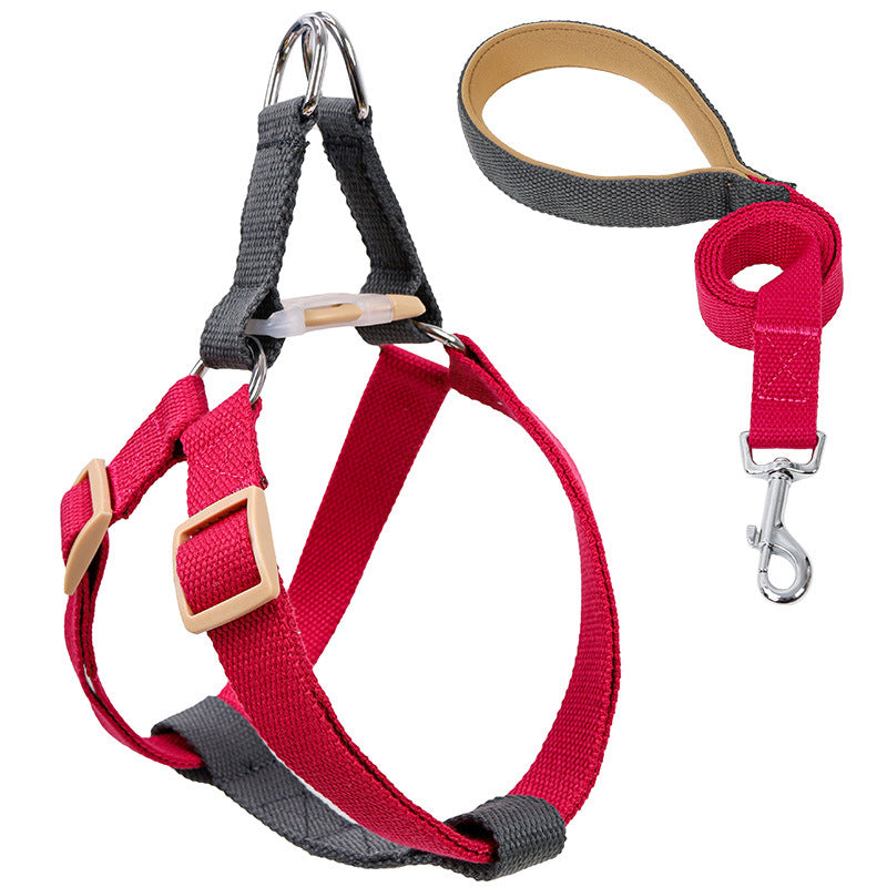 Color Pet Drawstring Vest Style Harness Pet Leash