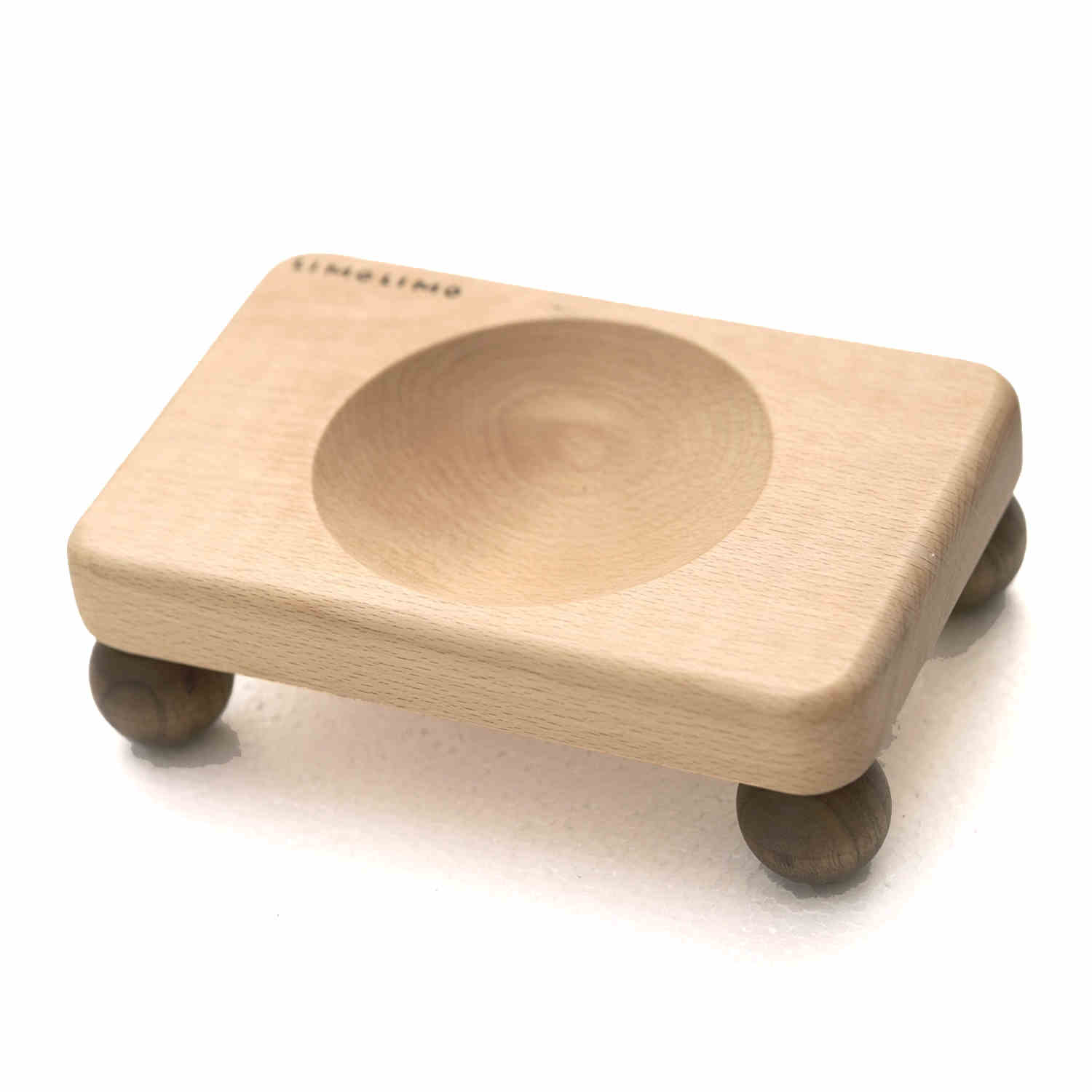 Pet Solid Wood Ceramic Feeding Bowl Suit