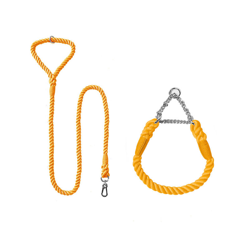 Woven Cotton Pet Collar And Leash Set Walking Tool