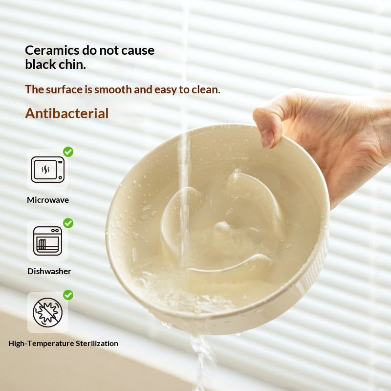 Ceramic Slow Feeding Anti Choking Feeder Bowl
