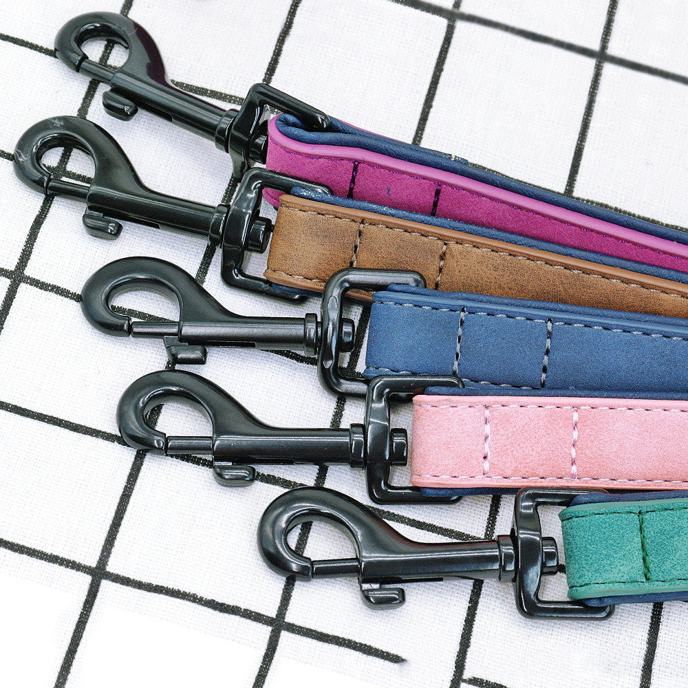 Pet Leather Pull Resistant Walking Leash Tool