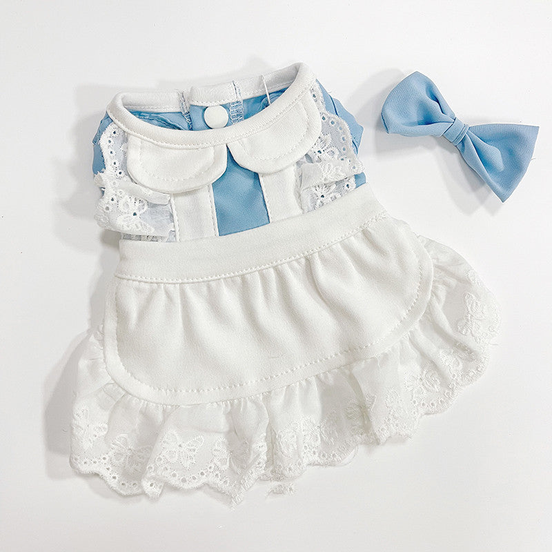 Pet Lace Maid Style Dress Clothing Suit