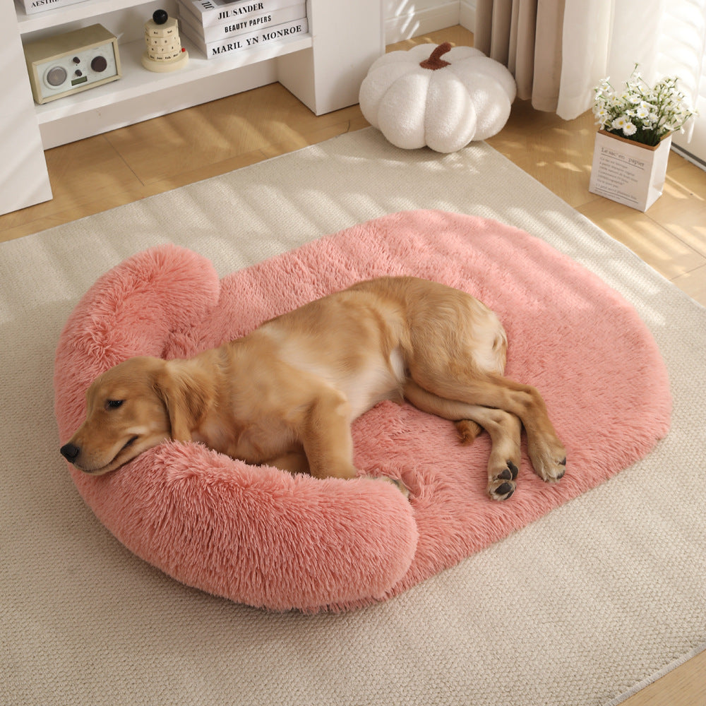 Plush Pet House Bed With Warm Soft Cushion Comfort