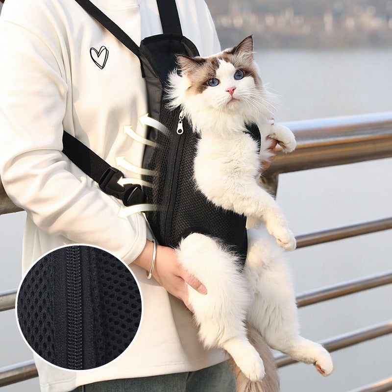 Pet Breathable Adjustable Front Carrier Backpack Portable Travel Bag
