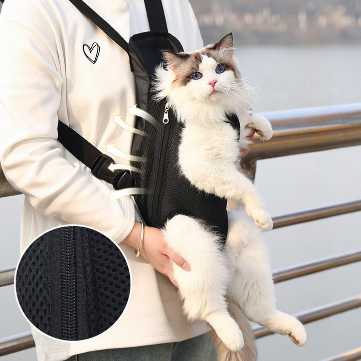 Pet Breathable Adjustable Front Carrier Backpack Portable Travel Bag