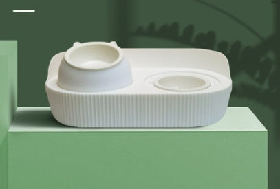 Ceramic Pet Food Bowl With Cervical Spine Support Bow