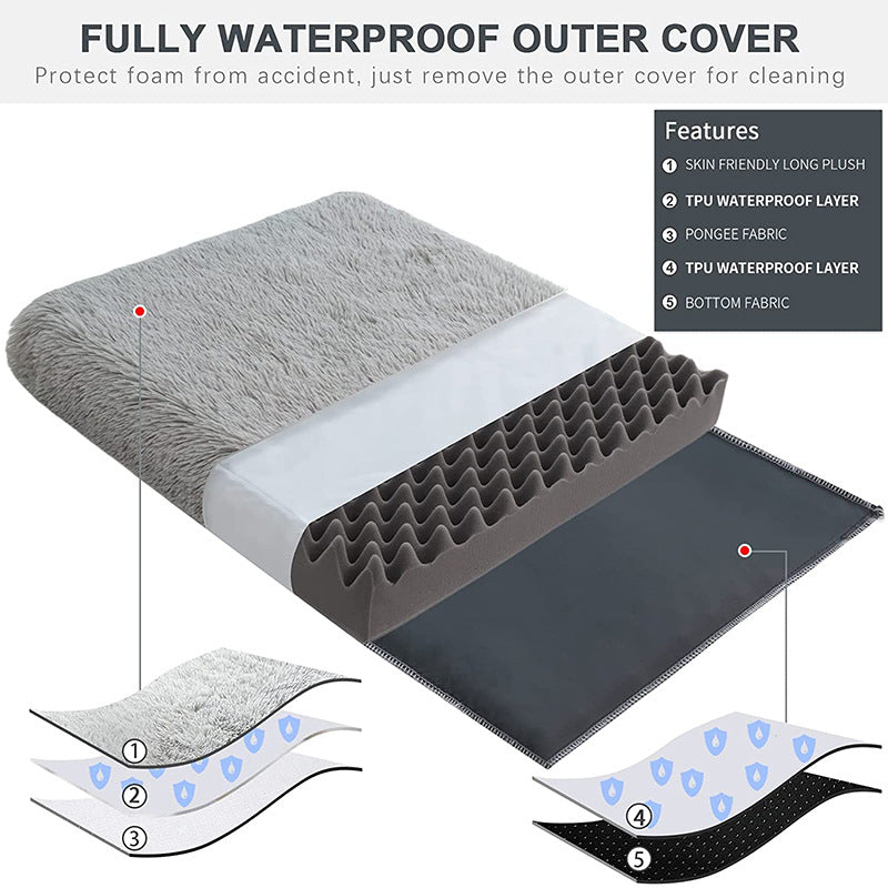 Plush Square Pet Bed With Memory Foam Deep Sleep Comfort
