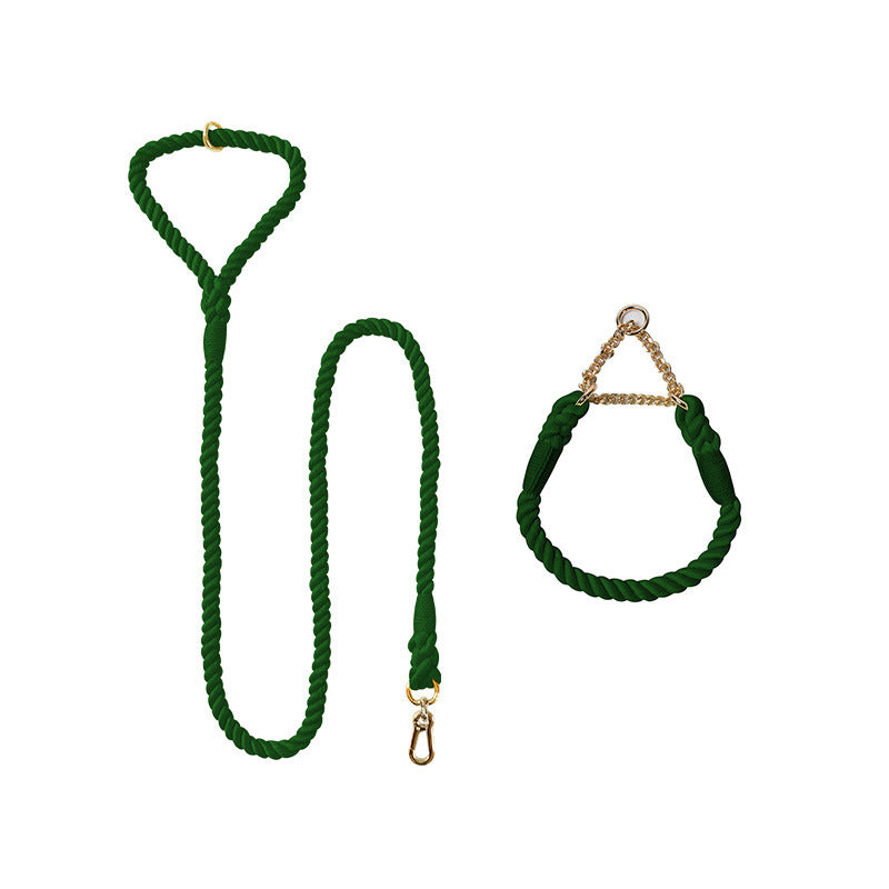 Woven Cotton Pet Collar And Leash Set Walking Tool