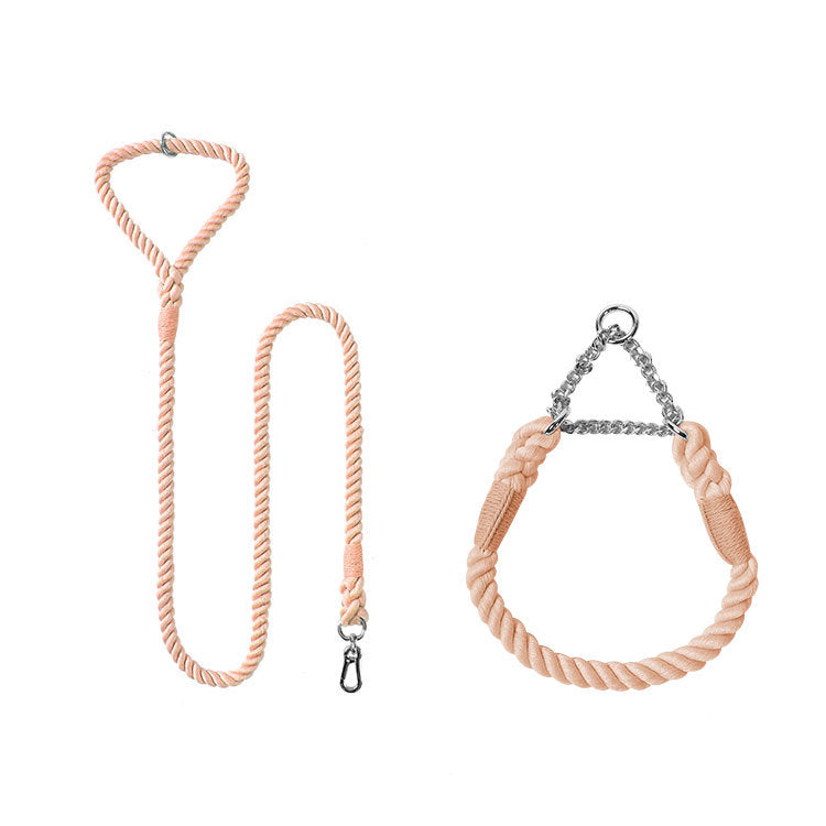 Woven Cotton Pet Collar And Leash Set Walking Tool