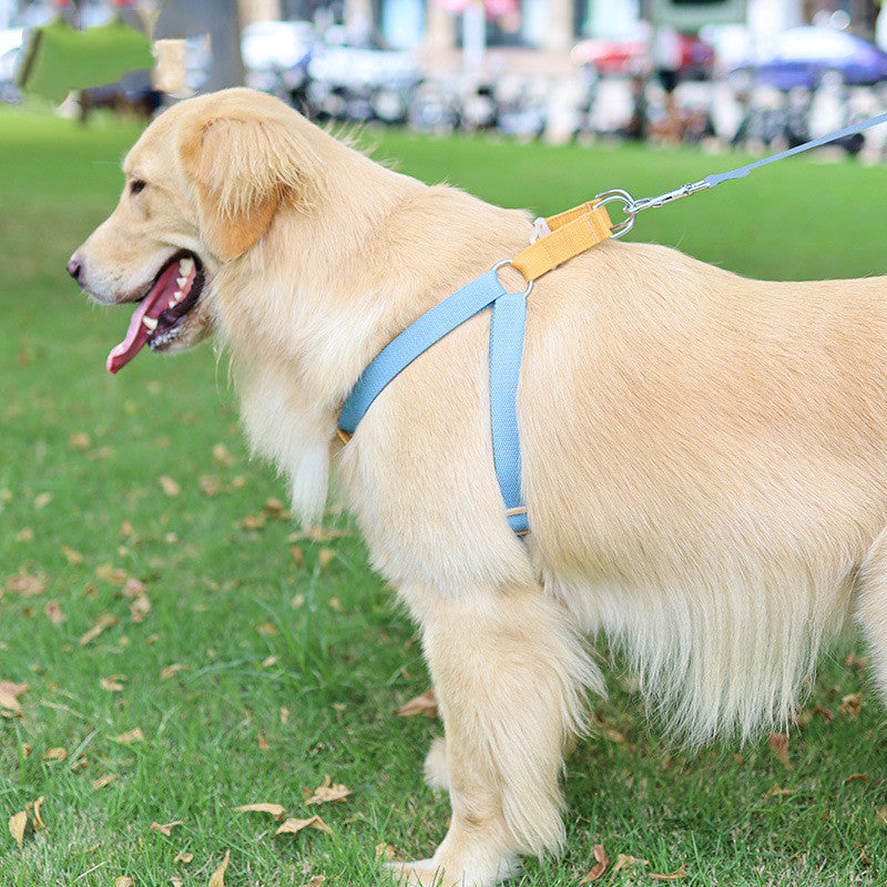 Color Pet Drawstring Vest Style Harness Pet Leash