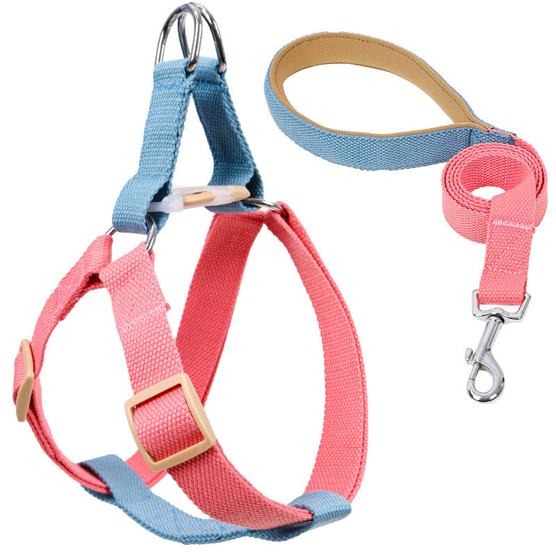 Color Pet Drawstring Vest Style Harness Pet Leash