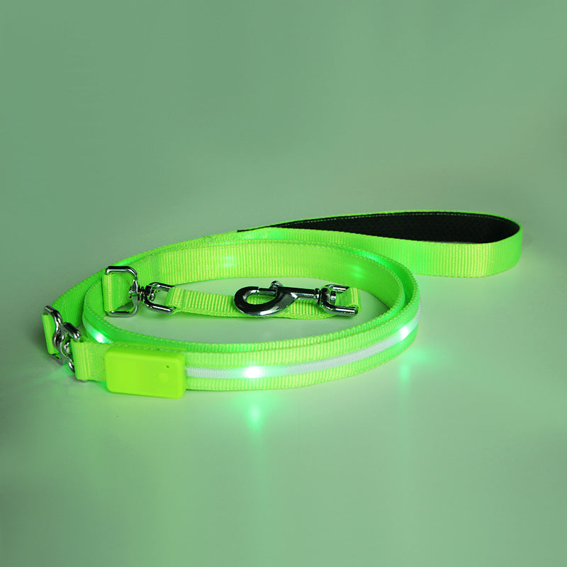 LED USB Charging Luminous Pet Leash Creative Durable Walking Rope