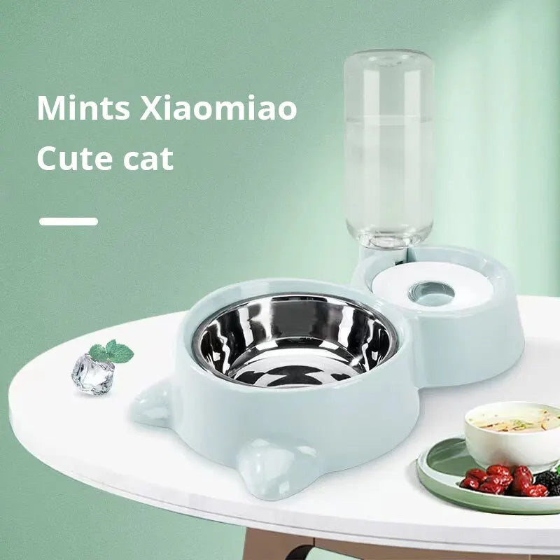 Pet Automatic Gravity Food And Water Dispenser Bowl Suit