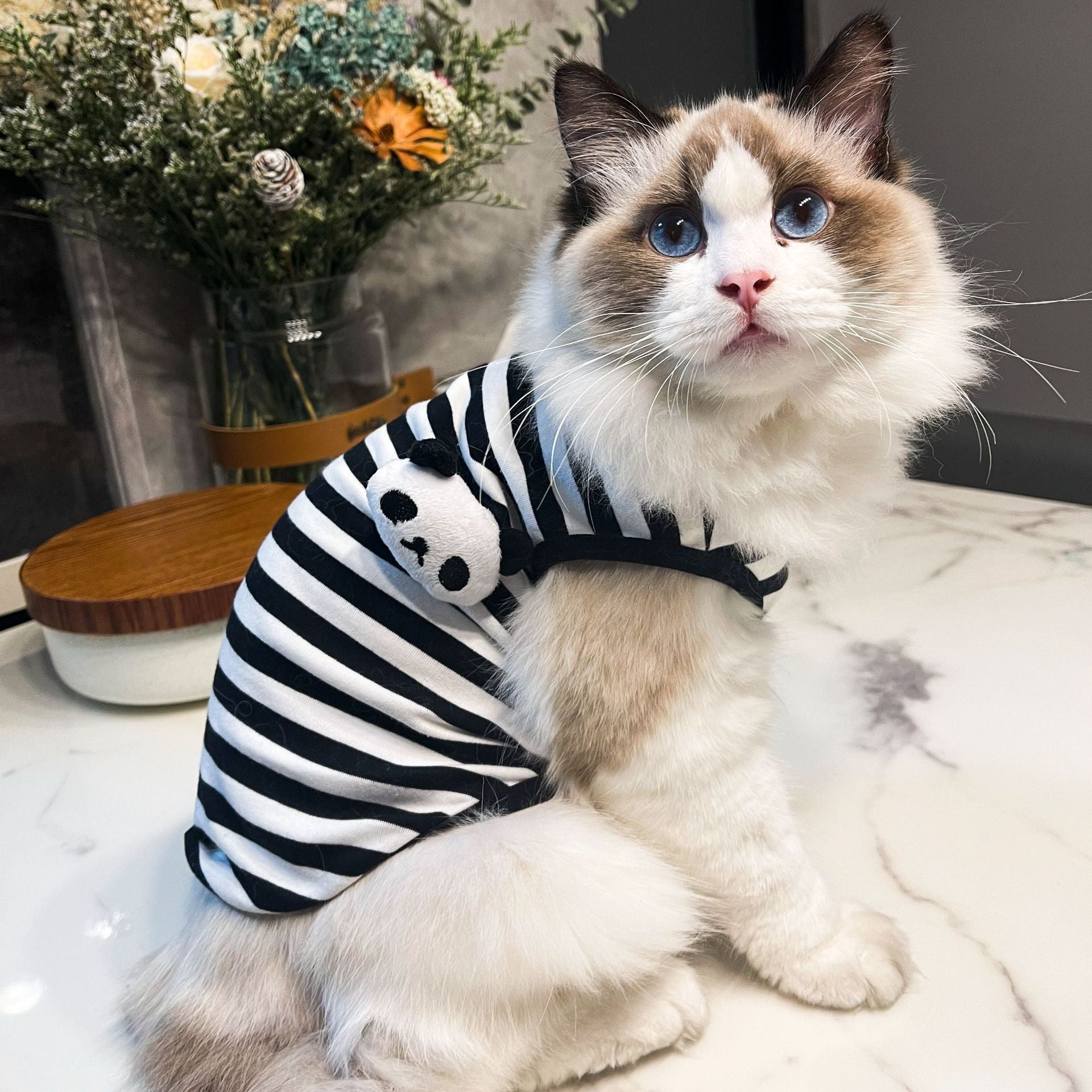 Pet Striped Vest Style Clothing Suit