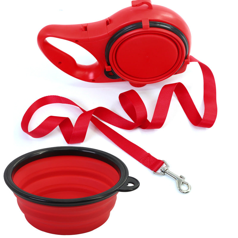 Pet 3 In 1 Outdoor Walking Water Bottle Leash Tool