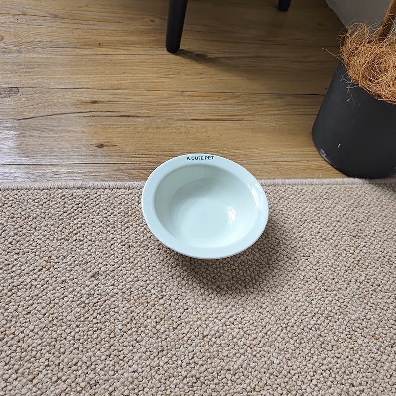 Anti Tumble Ceramic Double Bowl Pet Feeder With Elevated Stand