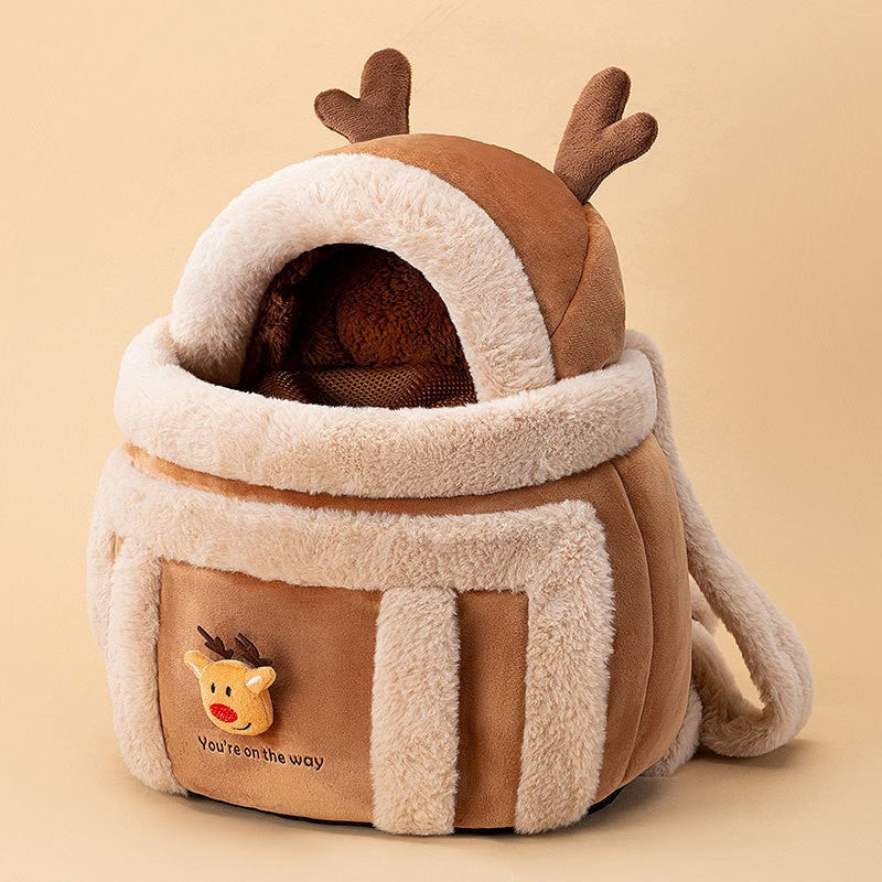 Animal Shaped Pet Backpack Portable Off Shoulder Carrier Bag