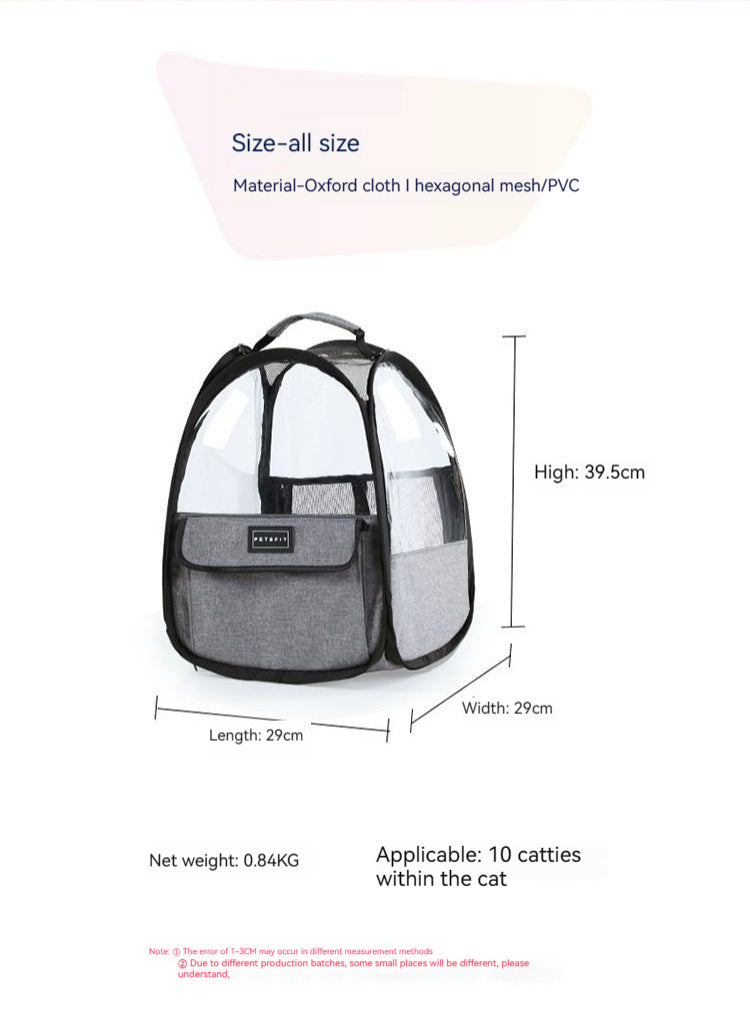 Pet Transparent Foldable Portable Handheld Travel Bag