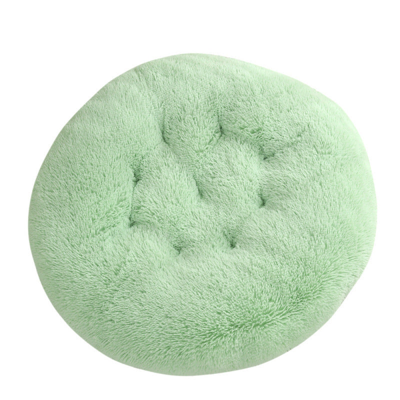 Round Plush Pet Bed Mat Warm Comfortable Sleep Cushion