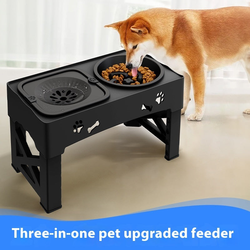 Pet Stainless Steel Double Bowl Feeder Stand Suit