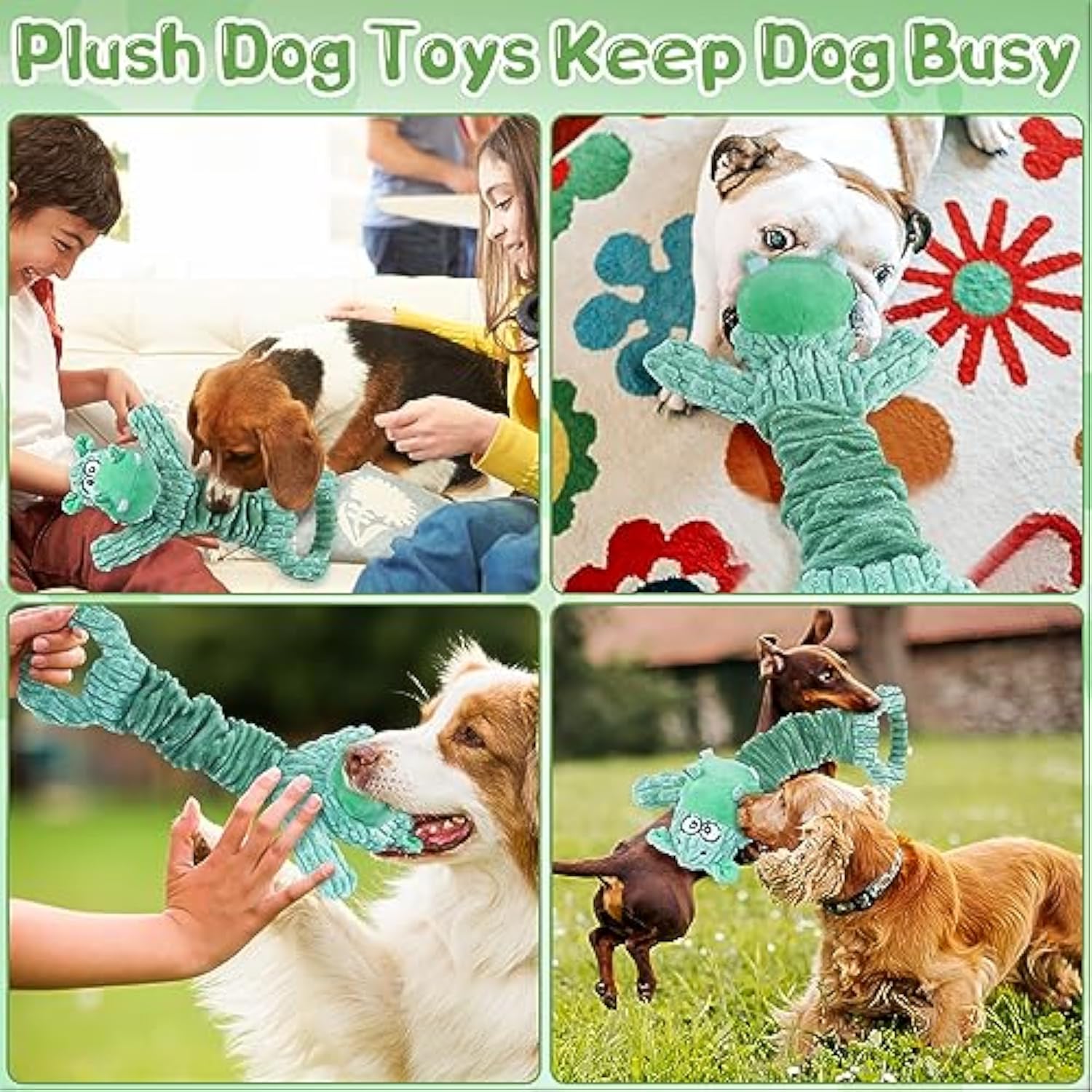 Large Plush Pet Squeaky Tug Of War Indoor Play Toy