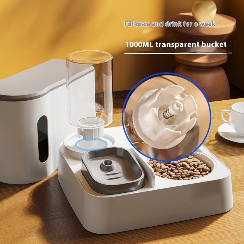 Automatic Pet Feeder And Water Dispenser Double Bowl Integrated System