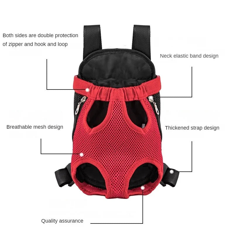 Pet Breathable Adjustable Front Carrier Backpack Portable Travel Bag