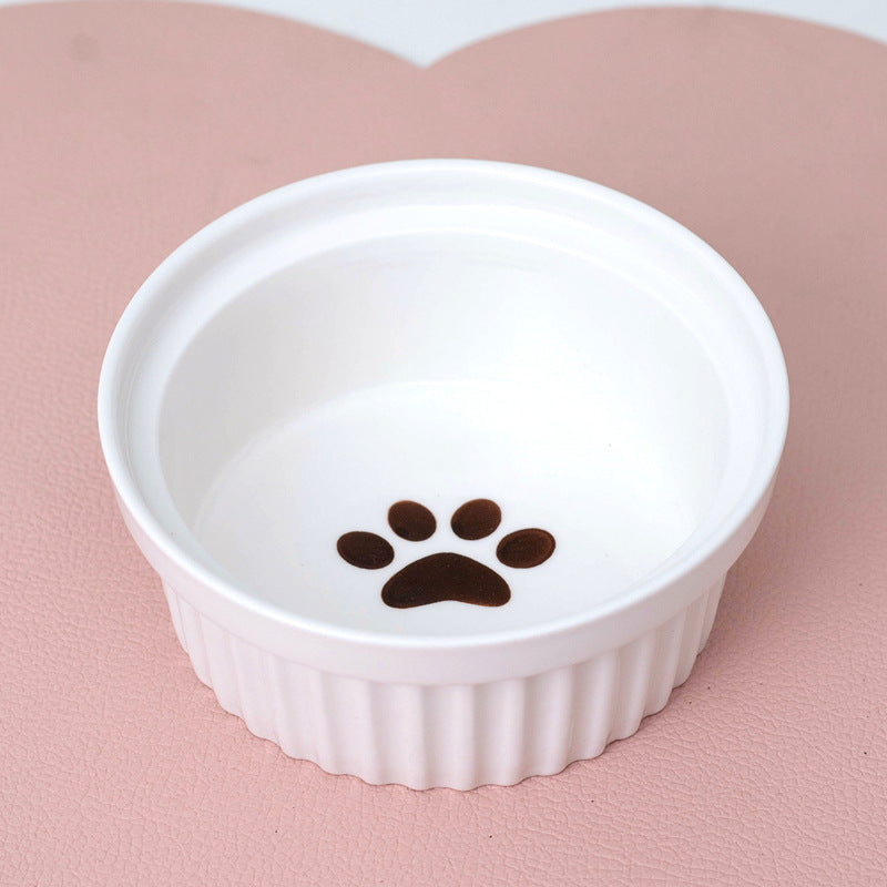 Tall Diagonal Ceramic Double Pet Water And Food Bowl Supplies
