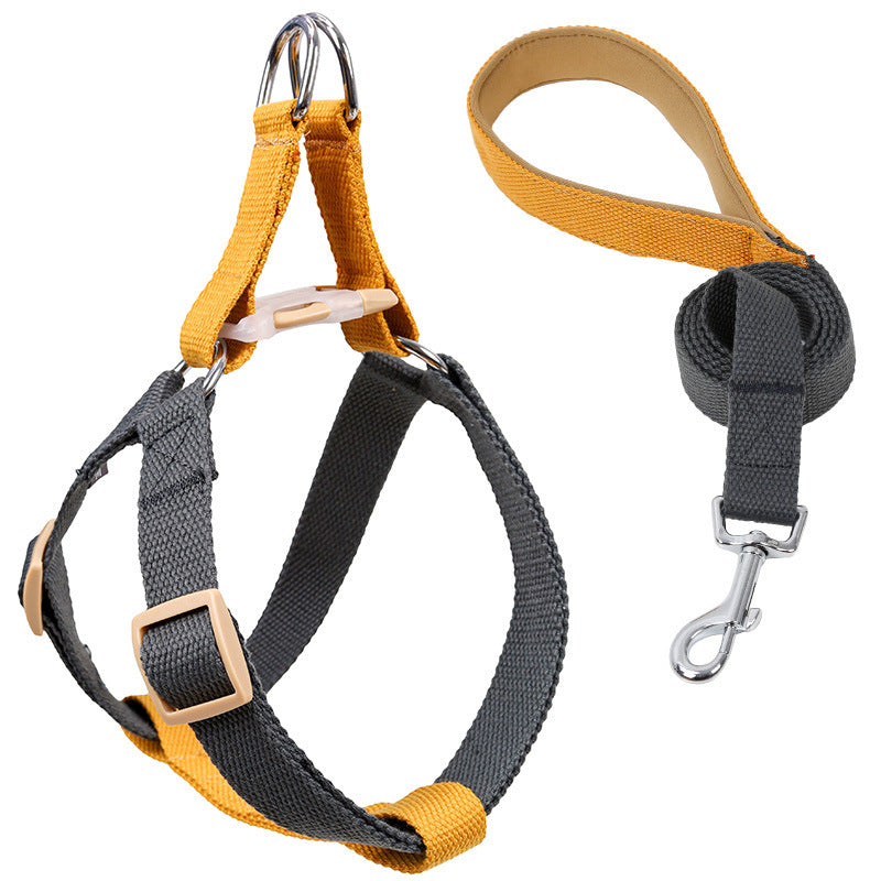Color Pet Drawstring Vest Style Harness Pet Leash