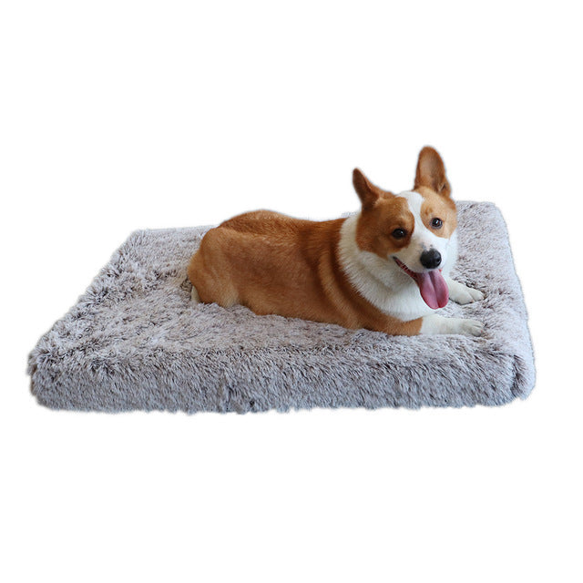 Plush Square Pet Bed With Memory Foam Deep Sleep Comfort