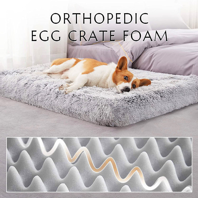 Plush Square Pet Bed With Memory Foam Deep Sleep Comfort
